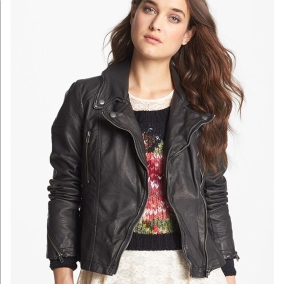 Free People Jackets & Blazers - Free People Classic Biker Jacket Black 6
